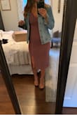 Love this form fitting dress! The top is not too exposing and the midi length is perfect! - Alexis M.