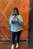 I have this shirt in black and now in grey and I love it! Easy to wear and the zipper is so fun! Wear it causal or dress it up! - Patricia V.