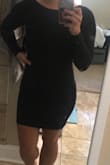 This dress is stretchy enough that you can go down a size. It's absolutely beautiful. Great for going out, or throw on a nice coat, and make it formal. I'm short and stocky so I was nervous that the sleeves wouldn't stay put, but the dress is a perfect fit! - Esther S.