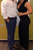 I bought this in a medium. I have an athletic build and had to get this altered in the waist. I also brought up the legs of the legs and taper them so they werent as flared. Lots of complements on this piece. - Courtney M.