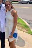 Had originally panned to wear this to my graduation, but didn't end up walking so I wore it to my boyfriends pinning ceremony and absolutely loved it. Material is sturdy, and theres a little extra lace material int he back, but that could also be because I don't have a big back. Originally ordered small but it was a little too tight, so I traded it in for a medium - Alexandra D.