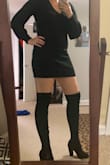 I ordered a 7 and they were just a little too tight, ordered 7.5 and fit well. I'm normally 7-7.5 so I would get the larger of your sizes. The sweater dress is also from lulus - Lisa T.