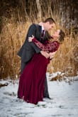After seeing all of the other positive reviews for engagement photos, I couldn't resist giving this dress a try! I ordered both the large and xl, the large was a little tight through the shoulders so I went with the xl. After a little bit of hemming, this dress was perfect for our snowy engagement photos! - Sarah G.