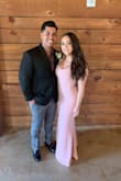 I ordered this dress to wear to my sister in laws wedding! I absolutely loved it. It was so flattering and comfortable. I got so many compliments. I did have to get it shortened (I'm 5'1 so that's pretty standard with any long dress I buy) but other than that it fit perfectly. The material does have some stretch to it which I liked! - Ashleigh P.