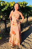 This is the most beautiful dress that I have ever worn as a guest to a wedding! I received so many compliments throughout the night. The fabric is silky and flows beautifully when I walked and danced. I'm normally a size 4-6 (S/M) and reading on the reviews, I decided to go with a S. It fit like a glove. Love this dress so much. My only complaint would be that it is really long but then again I'm 5'3. - Minna T.
