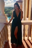 The fit was great- wore it as a bridesmaid dress and did not have to take it in or do anything to it. I'm busty and it held everything in perfectly. I do believe that this dress is not for every body type due to there being no elasticity around the waist. The slit added a little sexy to it, and I was very comfortable in it. I loved it! - Stephania V.