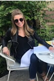 This is a great price for a fake leather bomber. It spices up any outfit, literally. My shoulders are a little more broad so I sized up, but I honestly might've gotten even one size bigger- just depends on if you want it to JUST be a fitted jacket, or if you'd prefer it to be more warm/functional. - Stephanie P.