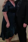 This dress fit like a dream and was so comfortable! Perfect for the fall wedding I attended. The color in the picture makes it look very dark from the dim lighting but overall, the color is as depicted on the site. Only complaint  was that it was pretty wrinkled upon arrival from the packaging, but nothing a little ironing couldn't fix! - Jordan C.