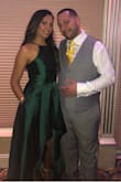 The dress is beautiful, it does run small on the waist area, I ordered a size small but I had to return it and order a medium. The color is beautiful, I wore it to a friend's wedding and received so many compliments... just perfect... - Ana M.