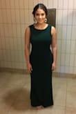 Wore this dress for a formal wedding. Very moveable and great fabric. Form fitting and fit like a glove for a curvier girl. Love this dress - Gloria L.