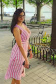 I thought it'd look odd since I'm really short, but it looked perfect. The slit is the perfect length. - Madhumita S.