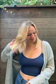 I ordered an XS/S - I absolutely love this top. I also ordered one in black and they are so comfortable. I've worn them as PJ's and also a cute casual top. I didn't wear a bra with mine and obviously my nips showed a little but I didn't care. - Caroline F.