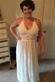Love this dress! I'm wearing it on my honeymoon. It was too long on me as all maxi dresses are since I'm 5'2" but it was easy to take up. It's fits beautiful. - Rebecca P.