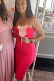 Wore this to a baby shower and received tons of compliments. The color is a nice pop and the fit hugs your curves. - Stephany G.