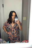LOVED this romper I original ordered this style and the red & white but I was on a budget at the time and returned the red one (even though it was SO CUTE ALSO) super fettering on me I got loads of compliments I wore it to a concert at red rocks amphitheater in Colorado on my vacation. I did wear sticky tape instead of a bra because any bra I tried this with showed just keep that in mind! - Meliza M.