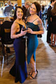 This dress hugs all the curves in just the right places. The material is think and stretchy, the color is beautiful, fit is stunning and it made me feel sexy with enough coverage to also be extremely classy - Meghan H.