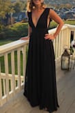 This is the most perfect gown - comfortable, formal, and classic with a little bit of sexy! I am 5'4" and almost 130lb, athletic build with a small bust. It fit perfectly with 4" heels and no need for alterations. I received so many compliments at the black tie wedding that I attended. And I would definitely buy this dress again. - Aimee B.