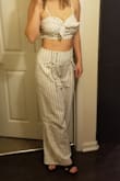 I always am nervous to by pants without trying them on first but I took the risk and I'm glad I did. They were long enough that I could wear heels with them and fit perfectly. I bought the top that matches and it is such a cute outfit. - Reanna P.