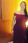This dress was VERY comfortable and flattering. Lots of compliments. It was a little long- but that would be my only complaint. - Amanda T.