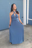 I only had a week to get a bridesmaid dress for a very important wedding. This was the color the bride wanted so I ordered it. It fit perfectly. I was so relieved to not need to hem it since I am petite. It's comfortable and beautiful. I got priority shipping, it arrived in three days. - Michelle M.