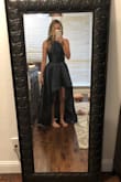 Love this dress. Bought for black tie wedding and it's perfect. The bust is a little right but glad I went with a small. The fabric is nice but came a little wrinkled and had to iron. 
Highly recommend. - Kendall L.