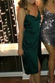 This dress is perfect for girls with wider hips! I bought it for a formal and it really flattered my slim waste and curvy hips. The ruching in the dress also hides any lower belly pudge! I got so many compliments on it too! 10/10 would recommend this dress to a friend! - Lindsey M.