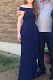 Being 5'3, I had to take up the dress a bit, even with ~2 inch heels. I also took in the waist a tiny bit. But I got compliments on this dress all night long. So beautiful and also super comfortable. Probably my favorite dress of all time. - Anne C.