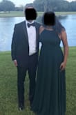 Wore to a Black Tie Wedding in the Houston heat and no sweat came through the lining! I did get it hemmed as I do for most evening dresses. Was a little loose in bust area for me but the cross cross straps are adjustable and sticky boobs added a little more padding to fill it out - probably won't be an issue for those with a fuller chest. Very forgiving in the tummy section which I was concerned about after gaining a little weight so didn't wear spanx. Great quality for the price and the emerald green looks glamorous day or night. Excited to wear to another event! - Jasmine G.