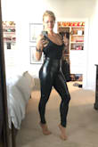 I have a lot of leather looking pants from Spanx, Lululemon etc. but none of them have this shiny vinyl look which is perfect and a little bit more edgy. These fit like a glove they're high waisted I'm obsessed. - Jessica G.