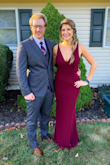 Honestly this dress was a dream to wear. The material is comfortable and the cut is so flattering! I specifically love that I could wear a normal bra with this no problem. The plum purple color was gorgeous as well.  I would say it is more of a maroon, but I think the lighting in the picture does the color justice. Wore this to a wedding and it worked out great! - Emily S.