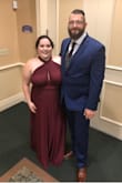 I tried this dress many different ways and each one was so nice. There is a lot of fabric to the dress which could make it seem heavy, but when it's on its light. I wore it for my sisters wedding, I wasn't MOH. It was nice that we could all find our own way to wear it. Looked great on everyone! - Aubree L.