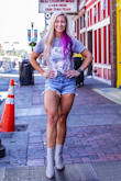 These run very large. I am normally a 26-27 in shorts and I had to order a 24. They really emphasize the butt and I love the shape of them. Sometimes the buttons are hard to undo but I usually only button 2 or 3 of them. - Stephanie S.