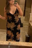 I wore this dress for a company banquet, I thought the print and texture was classic and dressed it up a little bit. The slip underneath was really short on my, barely covered my bottom but this is normal because I'm so tall. - Rachel E.