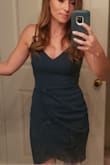 Bought this on a whim, and it is what I'd call a mature sexy. I'm short and it still hits at a great length. Loved the color too. - Sarah W.