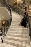 I wore this to a formal November wedding and it was everything I could've asked for & more. The material is so comfortable so its easy to dance, sit and eat in. Also for the tall one's out there: THIS DRESS IS FLOOR LENGTH! I was so nervous that the dress wouldn't be floor-length with heels on but it was perfect. The navy blue is a very nice color but will easily attract any dust - luckily it come off with a quick brush of that area. Get this dress - it's sexy & elegant at the same time! - Aria C.