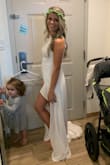 Fit almost perfectly, had to get the back straps taken in just a smidge. Wore it as my wedding dress on the beach and was absolutely obsessed - Jared J.