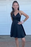 This dress was perfect for my daughter's first homecoming dance. It was classy, fun and edgy all in one. The hidden pockets are such a great bonus feature. This dress will be easy to dress up or down for future use. In black it is the perfect timeless LBD piece! - Jessica M.
