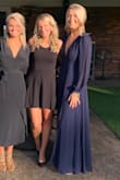 I have NEVER gotten so many compliments on a dress than what I have with this one! It fit me perfectly and was a hit at the wedding I went to. Not too heavy and worked well with booties. I'm super flat chested so the deep V worked well for me without feeling like I was showing too much skin. - Sarah U.