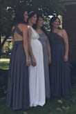 This is definitely a "heavy" dress when you first get it.  Probably because the long straps at top of dress that allow you to style many ways.  I wore it for a summer wedding and absolutely loved it!  The fabric is soft and flowy and breathable. My picture has myself on the left side and my sister in same dress, styled differently, on the right side. - Cathleen R.