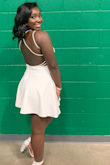 I chose this white dress for homecoming.  Some though why white??? But I knew it would look amazing on me.  This dress was PERFECT!!!  The fabric, the fit, everything!  I loved it. - Darla B.
