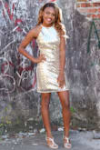 My daughter age 15 loved the dress the only problem we had was that we had to take in the straps at the top. - Kayla M.