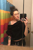This just came in the mail! If I move around too much, falls down on me.. so I can't have both shoulders out but it's so cozy and chunky and soft and not itchy at all, that I'm definitely keeping this. It's still cute with one shoulder out or can be adjusted for different neckline looks. it's a little crop toppy, which will be cute too with high waisted jeans! - Rivka G.