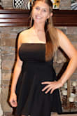 The material is thick and stays up nice. Loved everything about this dress and was perfect for my homecoming dance. - Lexie M.