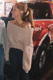 Perfect fit and allowed me to tuck it in to front of my jeans. I didn't feel "lost" in it like most sweaters make me feel. I got the blush pink color which is gorgeous in person but in different lighting can look light brown. Highly recommend!! - Mary F.