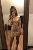 I saw the dress on the website and LOVED it but when it came I wasn't too impressed. It's beautiful regardless but some of the sequence fell off easily. The color is also a bit off from the website. - Jenna S.