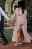 The dress was perfect for my engagement shoot. The waist is elastic so it didn't feel too snug and left room to move in. - Jessica D.