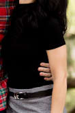 Love it, the shirt goes with honestly anything. The material is soft and slightly stretchy and incredibly comfortable. Not see-through. I went with a small and it is not super fitted, it is a little loose in the bottom half of the shirt but still love it. - Kara K.