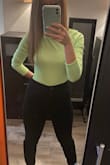 This color really pops, pictures don't do it justice! Looks really good with anything high waisted. - Ashley F.