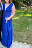 Bought this dress for a wedding. Love that the dress flows well but isn't too heavy. Just enough to not blow up for a windy, outdoor wedding. Super comfy and super pretty! - Kelsey D.
