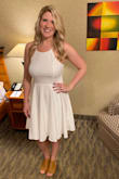 The dress was stretchy and fit perfectly! I love that the material is thick and not see through but not too heavy! It's great to wear for a bridal shower! - Kathryn D.